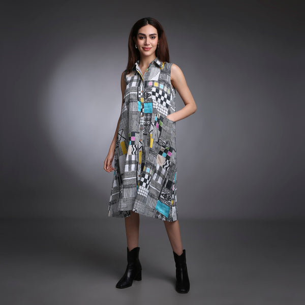URBAN MUSE |Midi Dress |Digital Printed