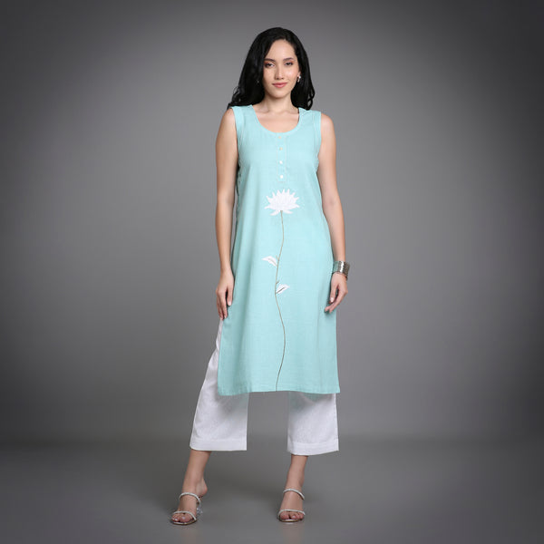 LOTUS MIST | Women Kurti | Hand Painting