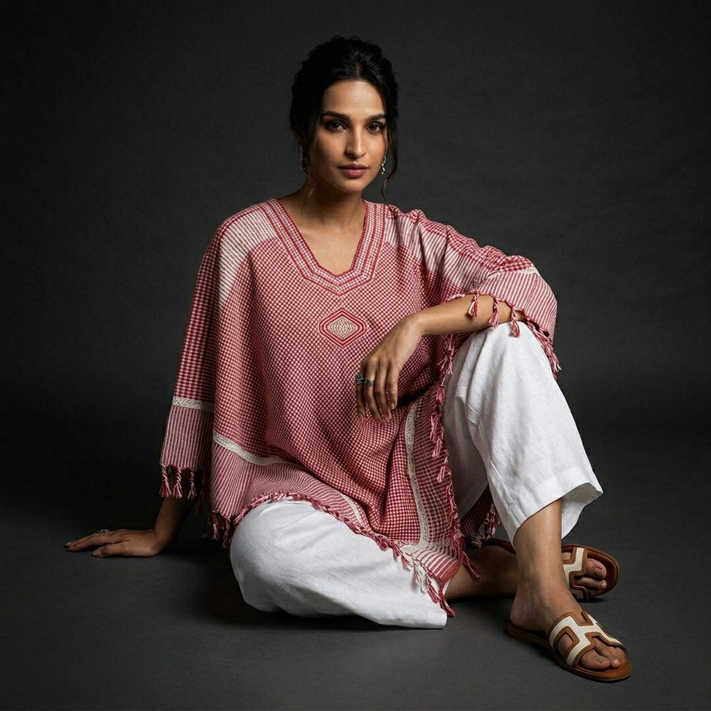 SOLARA |Poncho Tunics |Hand Thread work | Hand Painting