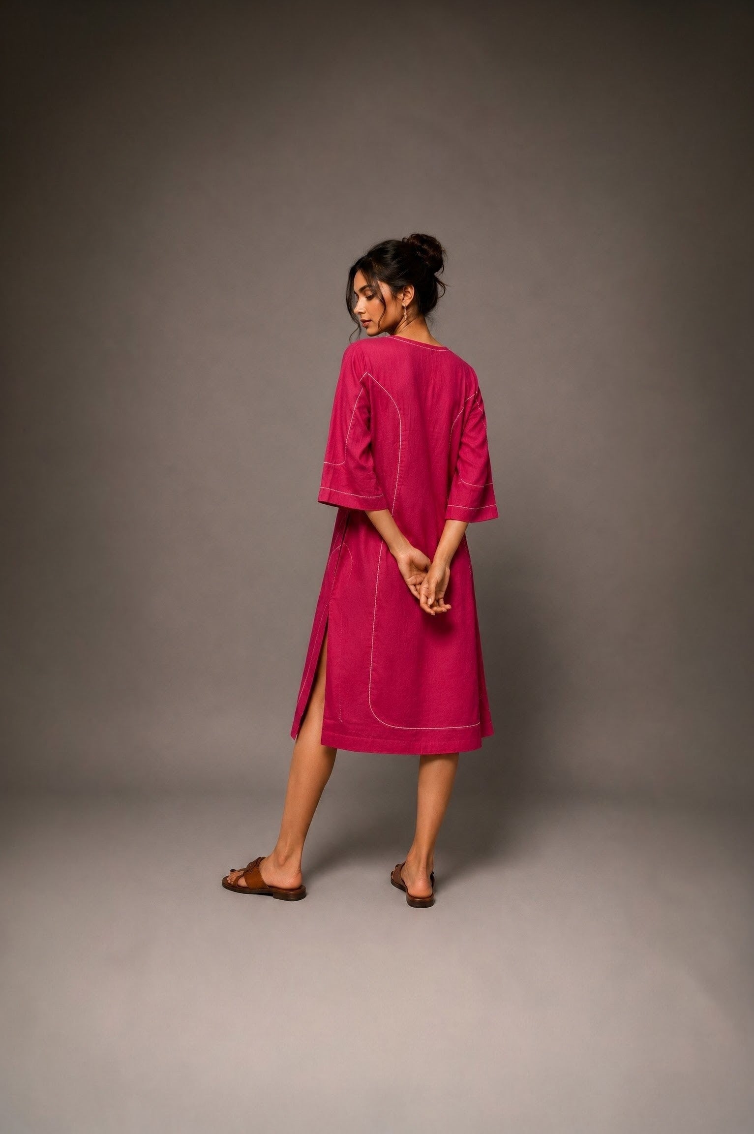 Adalyn | Single Piece Dress | Ladder lace & Kantha Stitch Embroidery