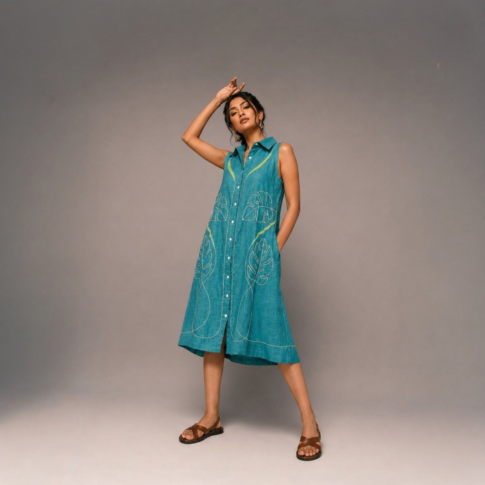 VINEA 2.0 |Single Piece Dress | Hand thread work | Hand painting