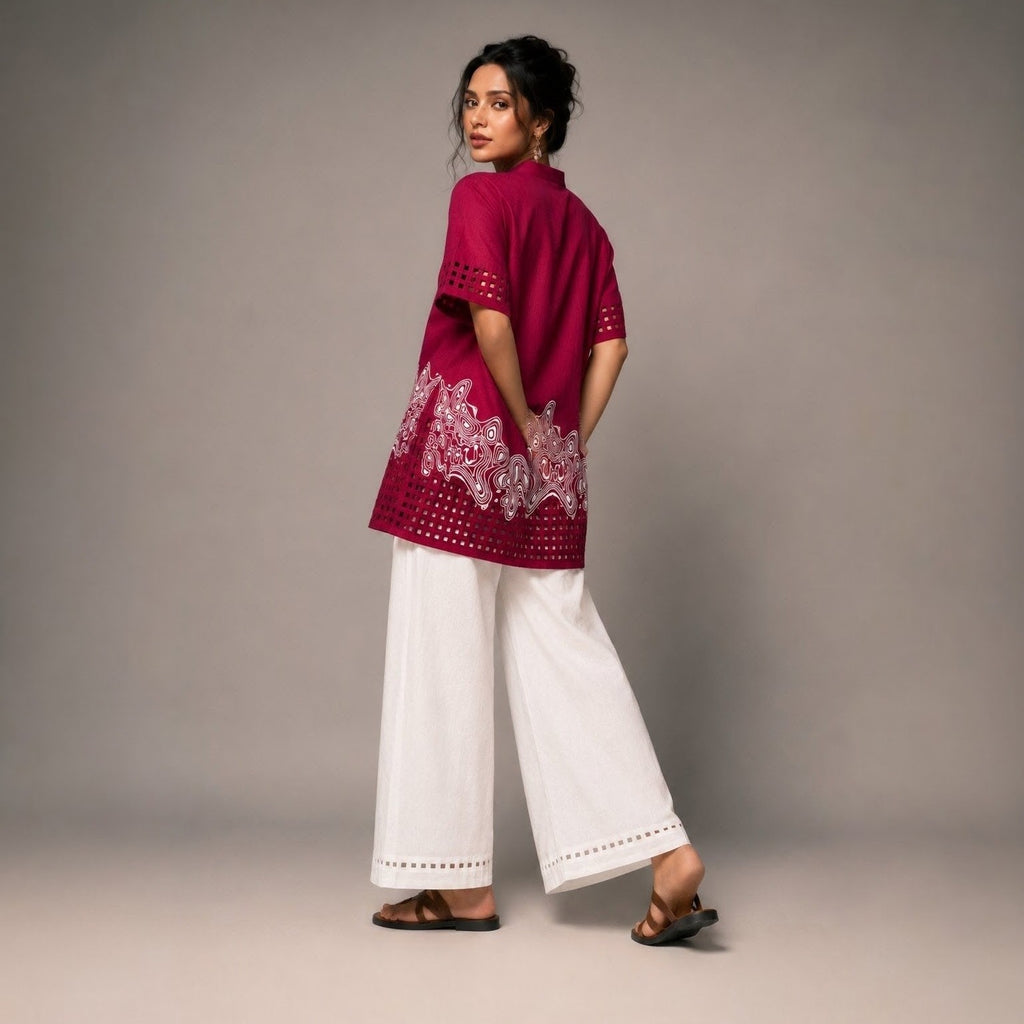Zaria |Two Piece Co-ord Set | Machine Embroidery