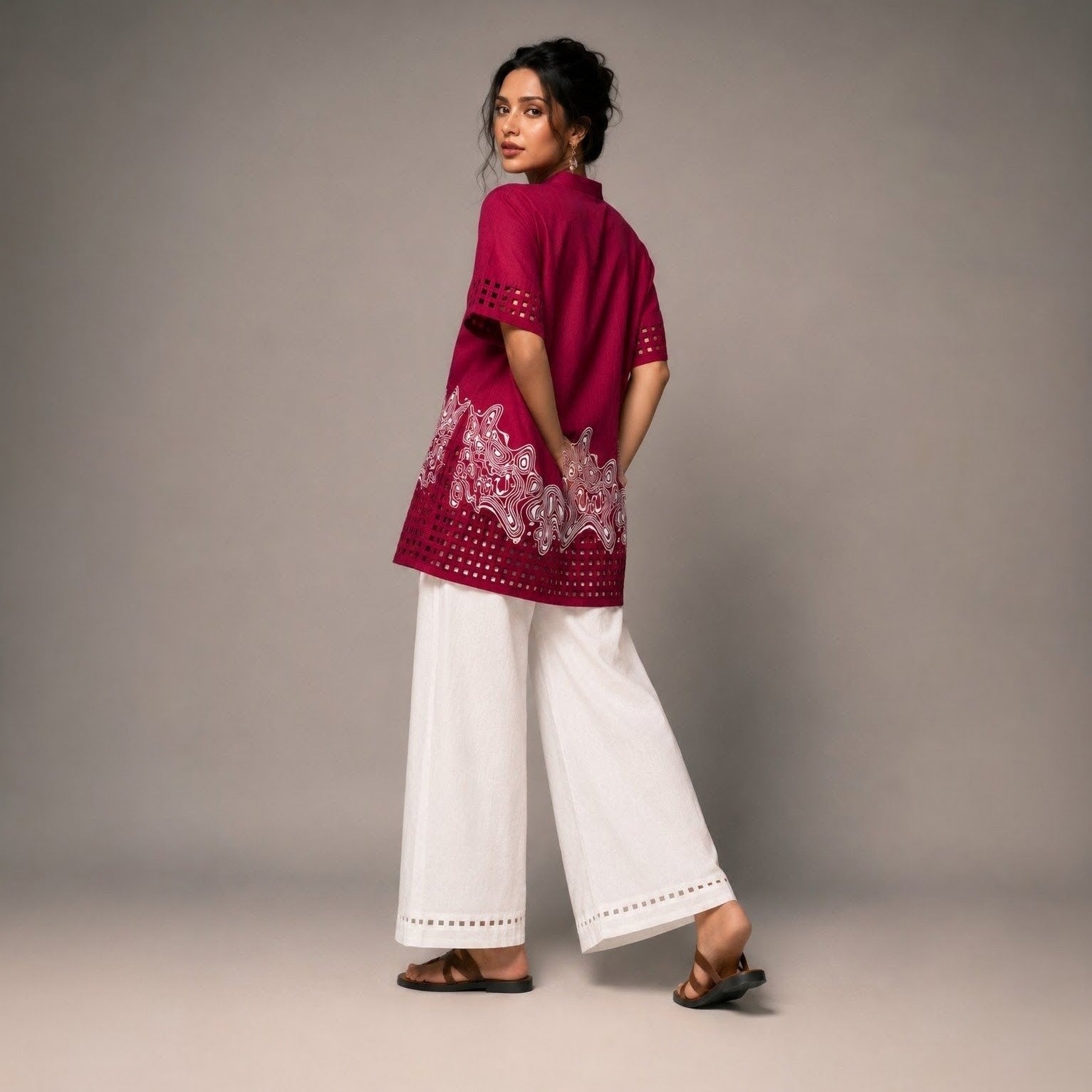 Zaria |Two Piece Co-ord Set | Machine Embroidery
