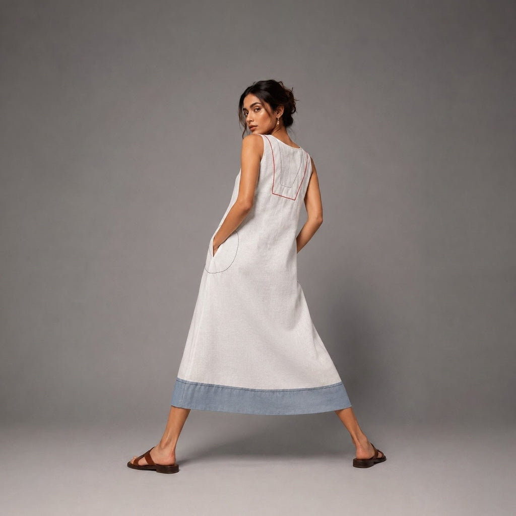 City Canvas |Midi Dress |Hand painted