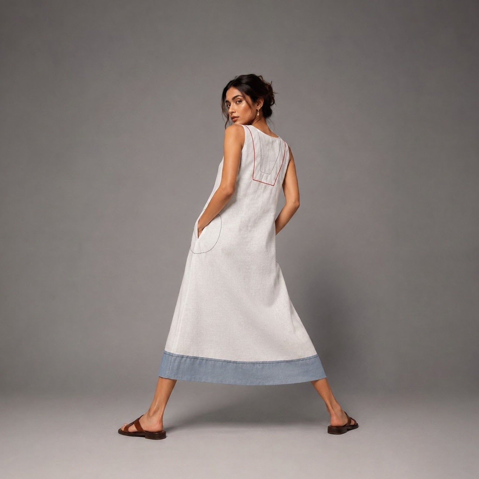 City Canvas |Midi Dress |Hand painted
